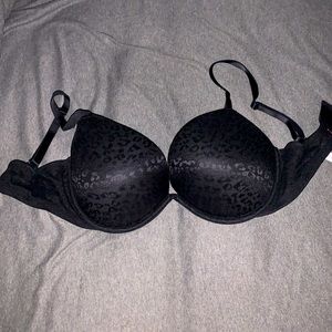 Pink by Victoria secret black lace push up bra